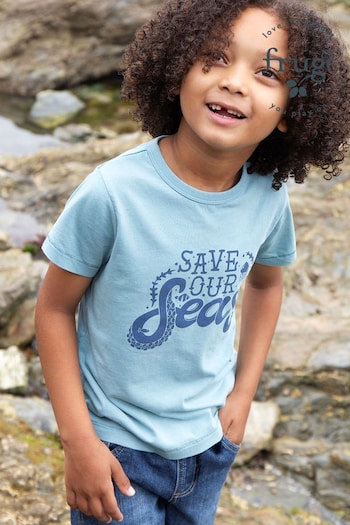Frugi Blue Save Our Seas T-Shirt (E11111) | £20 - £22