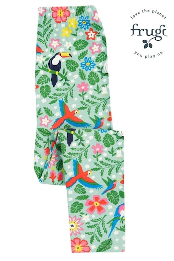 Frugi Green Floral Birds Printed Leggings shorts (E11112) | £17 - £18
