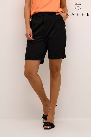 Kaffe Regular Fit Jenny Elastic Waist Black Denim Shorts (E11220) | £35
