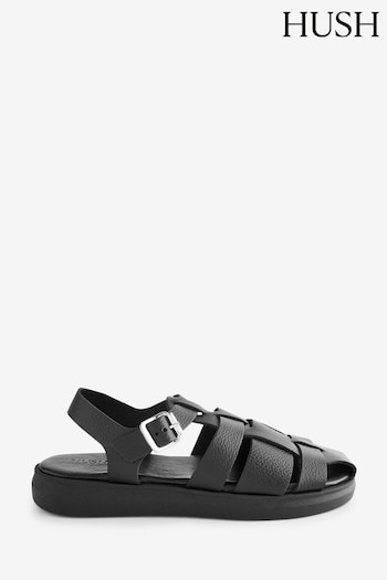 Hush Black Brisa Leather Sandals (E11282) | £99