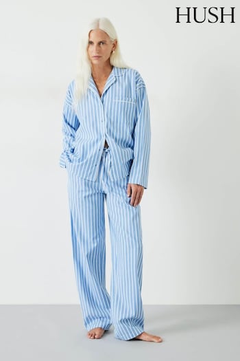 Hush Blue Amita Brushed Cotton Blend Pyjamas (E11316) | £79