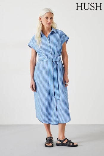 Hush Blue Romee Midi Shirt Dress Nora (E11329) | £85
