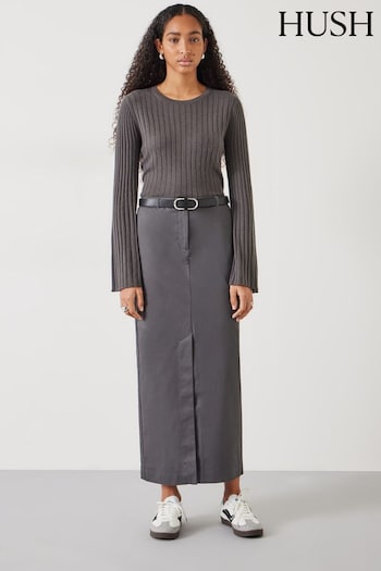Hush Grey Farrah Column Maxi Skirt (E11339) | £79