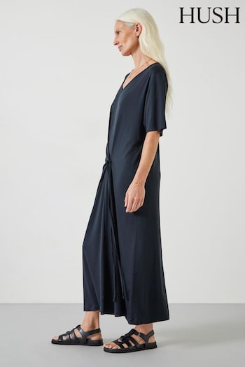 Hush Black Rowley Jersey Midi Dress (E11346) | £89