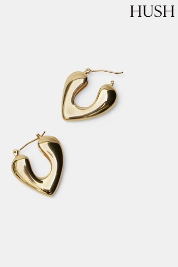 Hush Gold Tone Alaia Heart Hoop Earrings (E11349) | £38