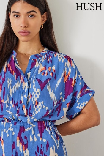 Hush Blue Keisha Maxi Shirt Dress (E11373) | £95
