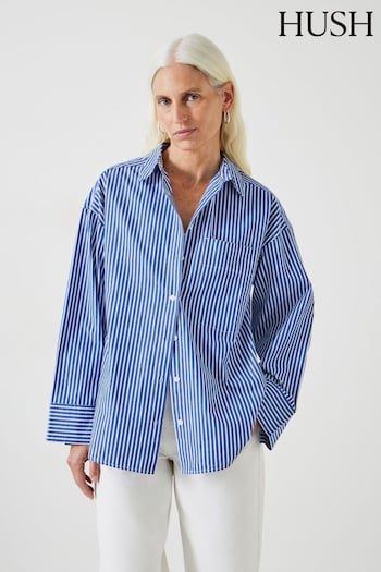 Hush Blue Indy Stripe Shirt (E11375) | £79