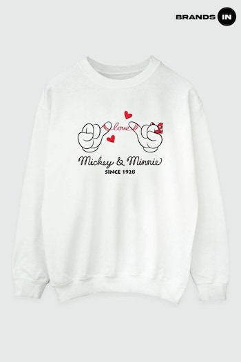 Brands In White Mickey Mouse Love Hands Women Disney Sweatshirt (E11422) | £36.50