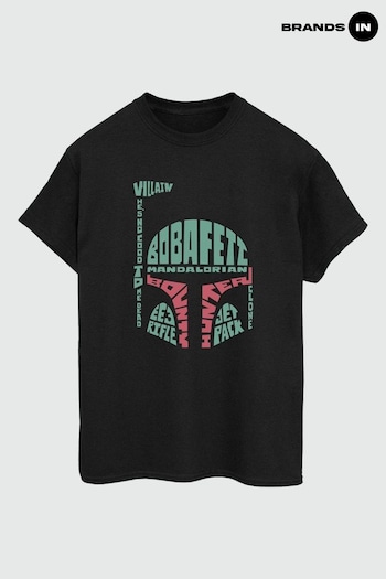 etudes In Black Star Wars Boba Fett Head Mens T-Shirt (E11423) | £23