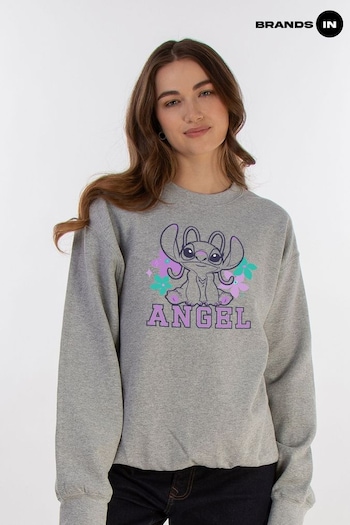 Brands In Grey Lilo & Stitch Angel Women Heather Sweatshirt (E11424) | £36.50