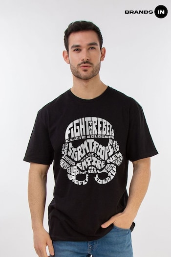 Brands In Black Star Wars Stormtrooper Text Head Mens T-Shirt (E11432) | £23