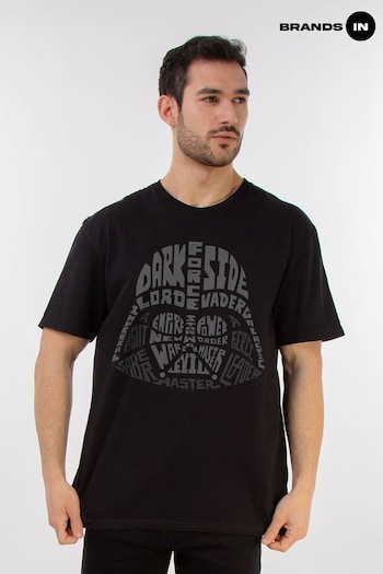 Brands In Black Star Wars Darth Vader Text Head Mens T-Shirt (E11437) | £23