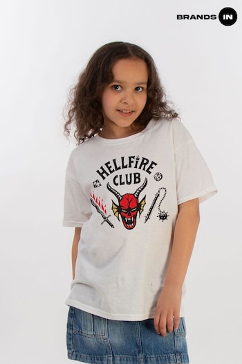 Brands In Black Netflix Stranger Things Hellfire Club Girls T-Shirt (E11438) | £18