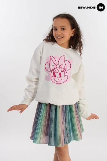 Brands In White Girls Minnie Mouse Bold Style Disney Sweatshirt (E11444) | £24.50