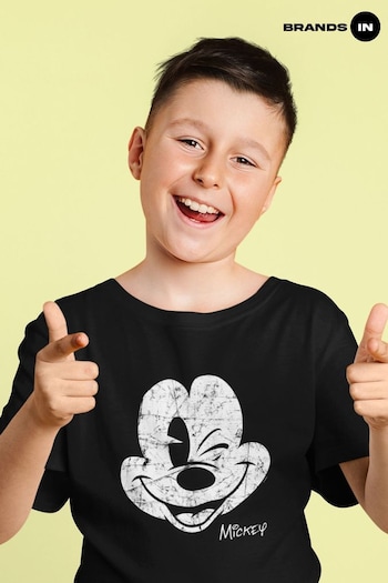Brands In Black Mickey Mouse SKOOL Disney T-Shirt (E11445) | £18