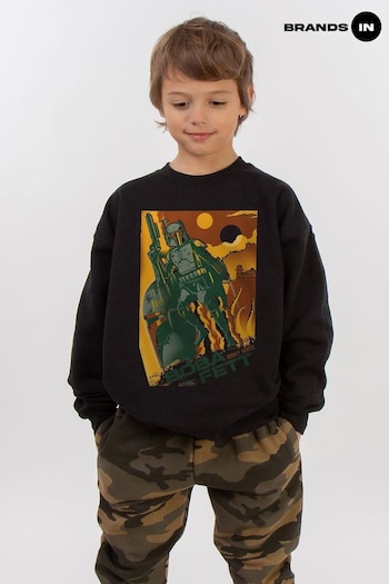 Brands In Black Star Wars Biba Fett Collage Boys Sweatshirt (E11468) | £24.50