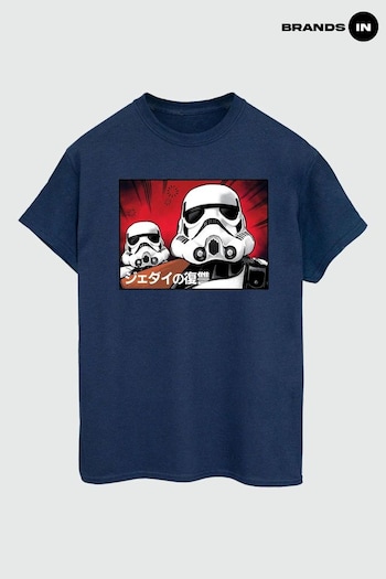 Brands In Blue Star Wars Stormtrooper Japanese T-Shirt (E11499) | £23