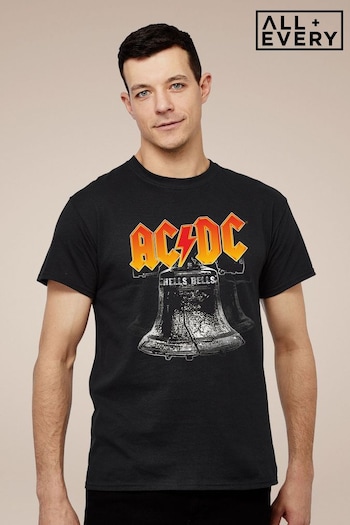 All + Every Black ACDC Hell Bells Mens Music T-Shirt (E11503) | £24