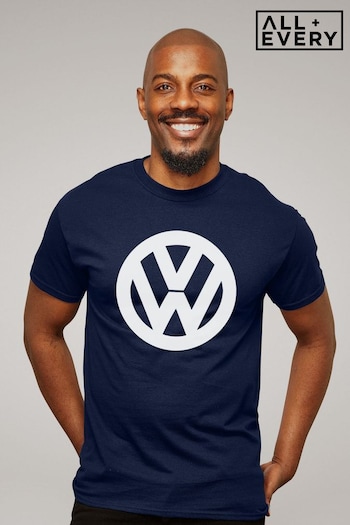 All + Every Blue Official Volkswagen Classic White VW Logo Mens T-Shirt (E11509) | £23