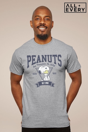 All + Every Grey Peanuts Snoopy And Woodstock San Francisco Be Kind Mens T-Shirt (E11511) | £23