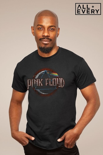 All + Every Black Pink Floyd Vintage Dark Side Of The Moon Seal Mens Music T-Shirt (E11529) | £24