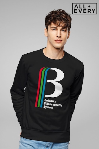 All + Every Black Betamax Videocassette System Logo Mens Sweatshirt (E11549) | £36