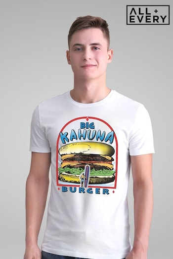 All + Every White Pulp Fiction Big Kahuna Burger Logo Mens T-Shirt (E11551) | £23