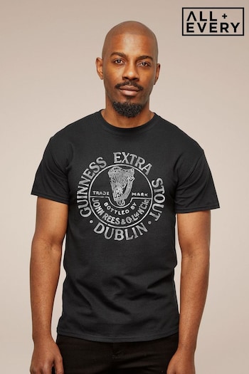All + Every Black Guinness Extra Stout Mens T-Shirt (E11559) | £23