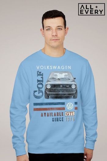 All + Every Blue Official Volkswagen GTI 1976 Mens Sweatshirt (E11562) | £36