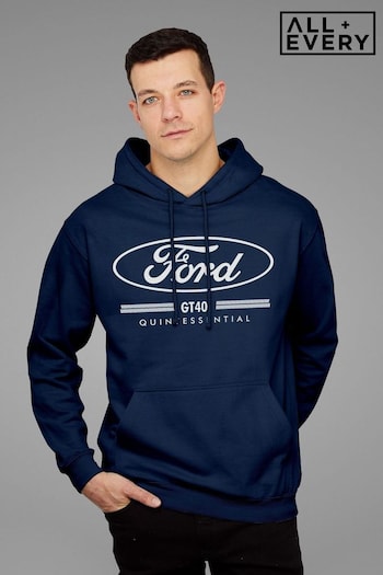 All + Every Blue Ford GT40 Quintessential Mens Hooded Sweatshirt (E11566) | £40