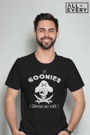 All + Every Black The Goonies Never Say Die Mens T-Shirt (E11577) | £23