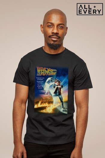 All + Every Black Back To The Future Marty Looking At Watch Mens T-Shirt (E11578) | £23
