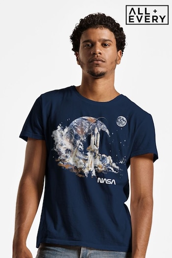 All + Every Blue NASA Take Off Earth Montage Mens T-Shirt (E11585) | £23