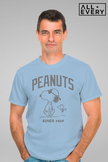 All + Every Blue Peanuts Snoopy And Woodstock Outline Since 1950 Mens T-Shirt (E11590) | £23