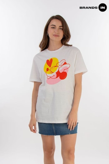 Brands In White Boyfriend Fit Womens Mickey Mouse Faces Disney T-Shirt (E11618) | £23