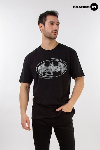 Brands In Black Batman Sketch Logo Mens T-Shirt (E11620) | £23
