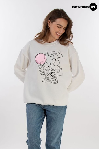 Brands In White Womens Minnie Mouse Chewing Gum Disney Sweatshirt (E11626) | £36