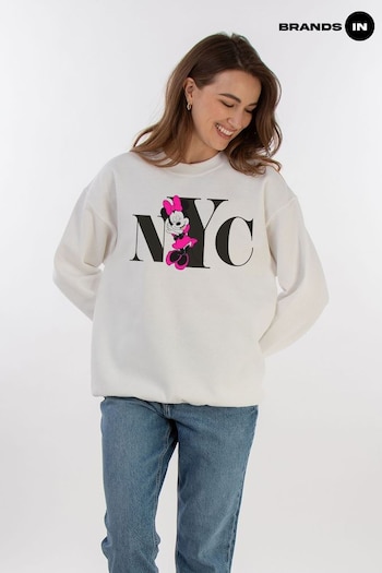 BLACK In White Disney Minnie Mouse NYC Women Sweatshirt (E11628) | £36