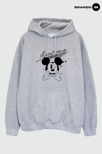 graffiti In Grey Mickey Mouse Funny Face Men Heather Disney Hoodie (E11642) | £41