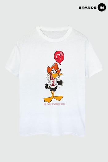 Brands In White Men Warner Bros 100th Celebration Daffy Duck Pennywise T-Shirt (E11644) | £23