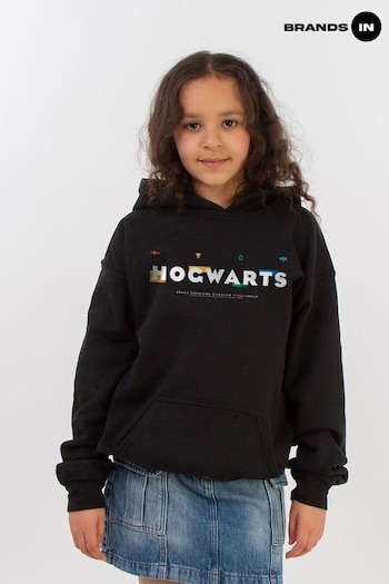 Brands In Black Harry Potter Hogwarts Icons Girls Hoodie (E11657) | £31