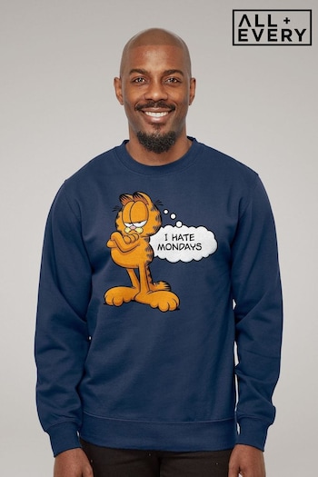 All + Every Blue Garfield I Hate Mondays Mens Sweatshirt (E11837) | £36