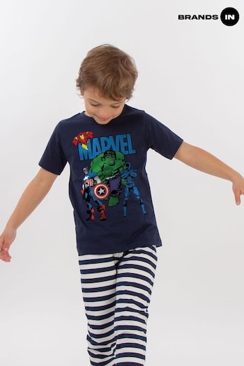Brands In Blue Marvel Avengers Assemble Boys Stripes Pyjamas (E11850) | £19