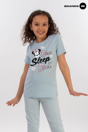 Brands In Blue Minnie Mouse Best Sleep Ever Girls Baby Blue Stars Pyjamas (E11852) | £19
