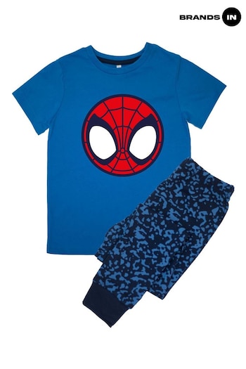 Brands In Blue SpiderMan Icon Boys Royal Camo Pyjamas (E11854) | £19
