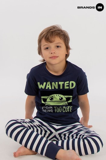 Brands In Blue The Mandalorian Wanted Boys Stripes Pyjamas (E11870) | £19