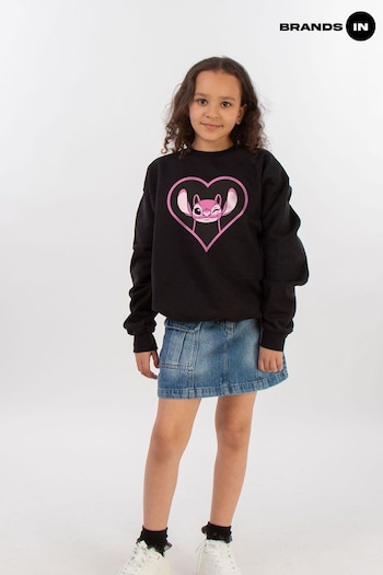 Brands In Black LiloStitch Angel Heart Girls Sweatshirt (E11876) | £24