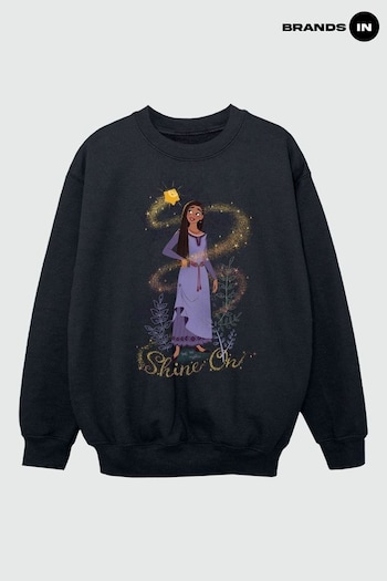 Brands In Black Wish Shine On Asha Standing Girls Sweatshirt (E11916) | £24