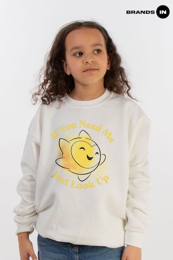 Brands In White Wish If You Need Me Just Look Up Girls Sweatshirt (E11917) | £24