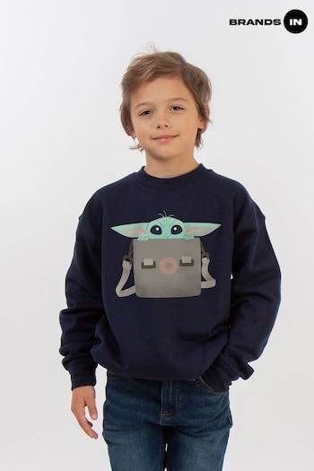 Brands In Blue Boys Star Wars The Mandalorian Grogu Sweatshirt (E11924) | £24